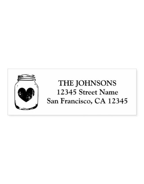Mason jar logo self inking return address stamps