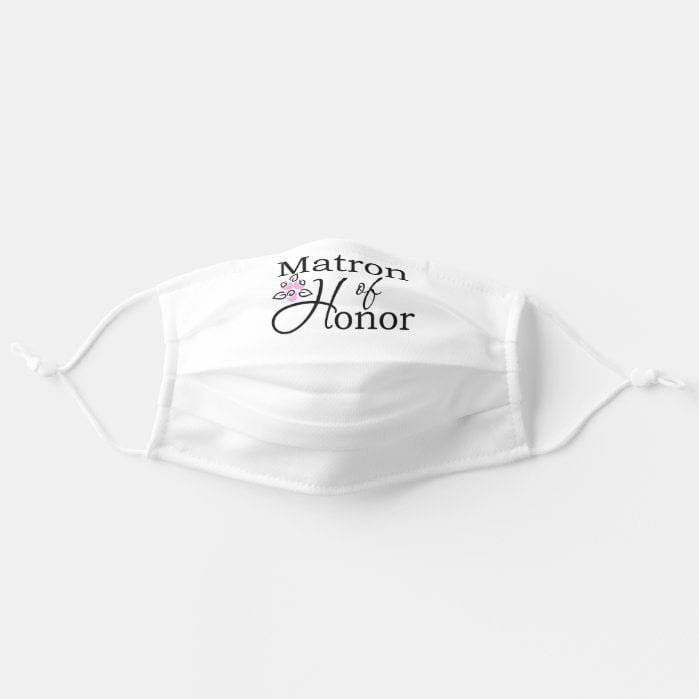 Matron of Honor Flower Bouquet Wedding Adult Cloth Face Mask