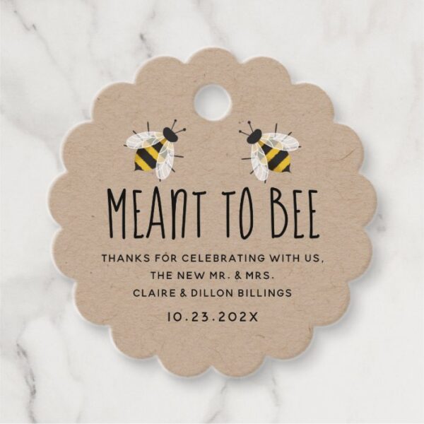 Meant to Bee Honey Wedding Favor Tag