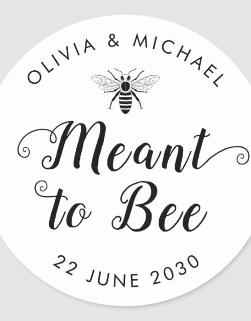 Meant to Bee Wedding Honey Pot Jar Favor Label