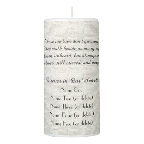 Memorial Candle Rustic Off White Those We Love