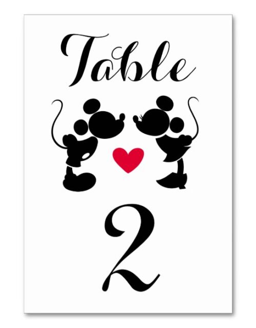 Mickey & Minnie Wedding | Silhouette Table Number