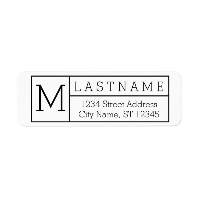 Mid Century Custom Family Name - Return Address Label