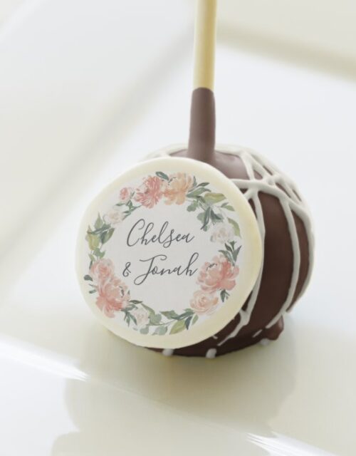 Midsummer Floral Personalized Wedding Cake Pops