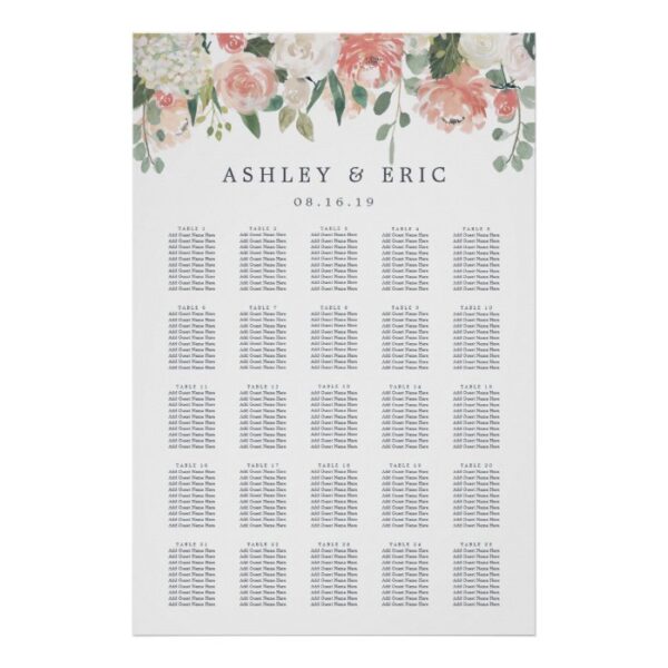 Midsummer Floral XL Wedding Seating Chart