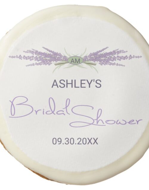 Minimalist Bridal Shower Lavender Flower Bundles Sugar Cookie