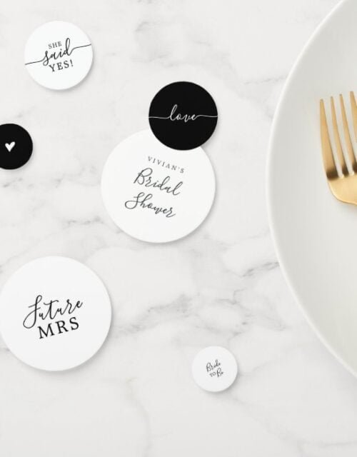 Minimalist Bridal Shower Table Confetti