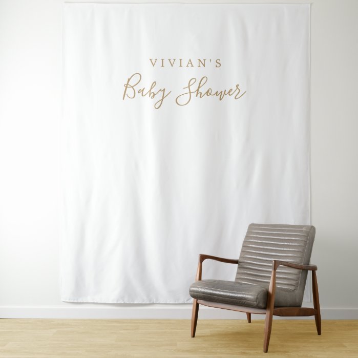Minimalist Gold Baby Shower Photo Prop Backdrop