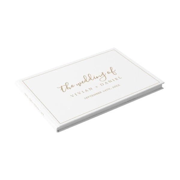 Minimalist Gold Wedding Guest Book