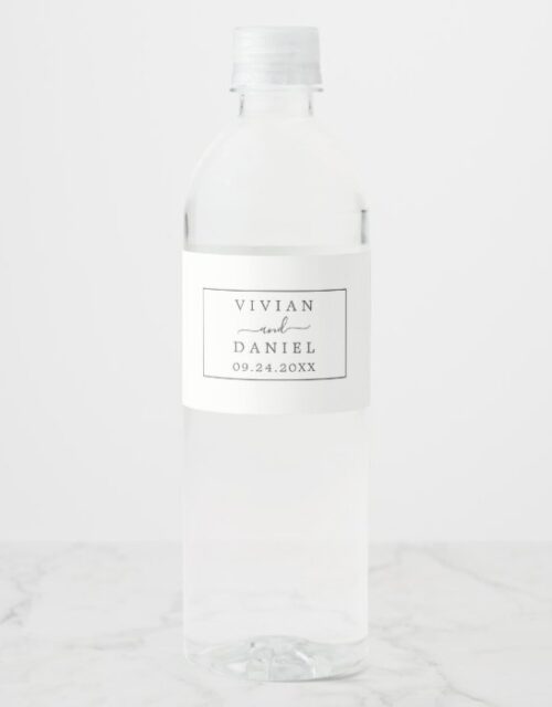 Minimalist Wedding Water Bottle Label