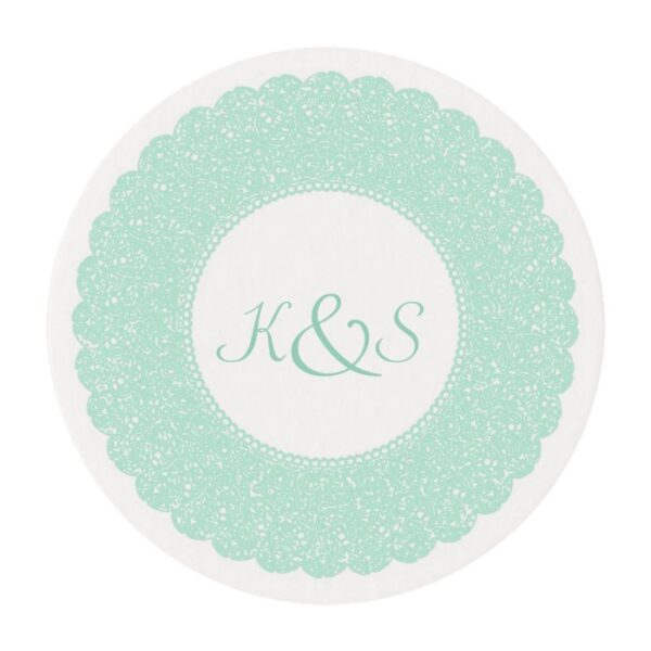 Mint green and white lace frosting sheets
