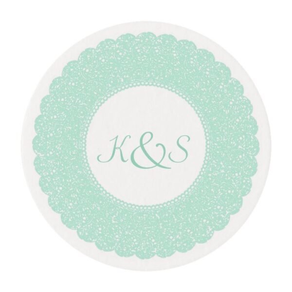 Mint green and white lace frosting sheets