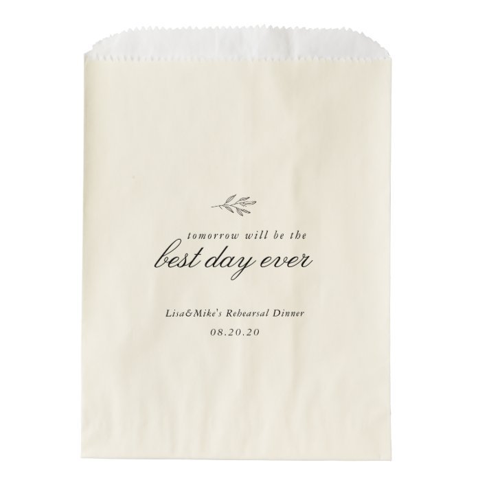 Modern Botanical Line Art Wedding Rehearsal Dinner Favor Bag