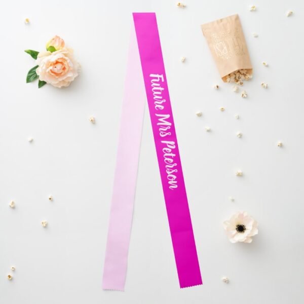 Modern bright neon pink hen party future Mrs Sash