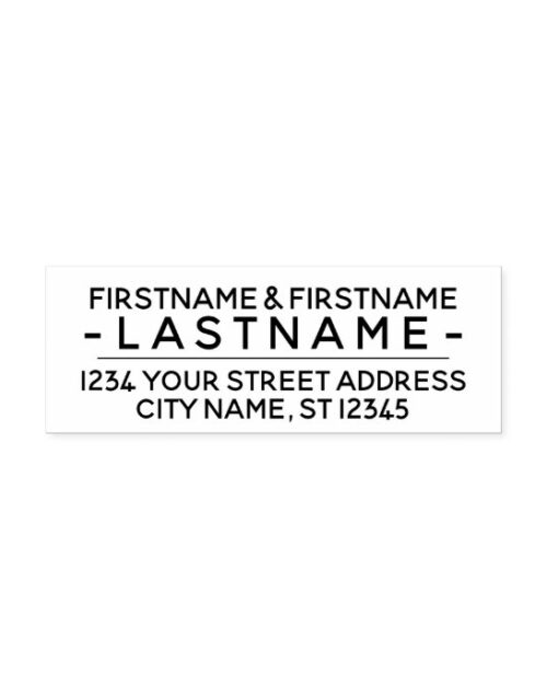 Modern Family Name and Return Address Block Letter Self-inking Stamp
