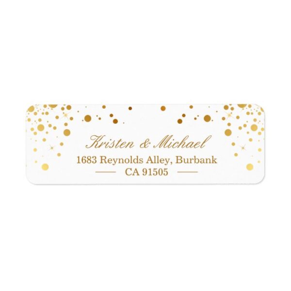 Modern Gold Confetti Dots | Stylish Elegant Label