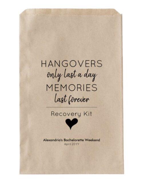 Modern Hangover Relief Recovery Kit Wedding Favor Bag