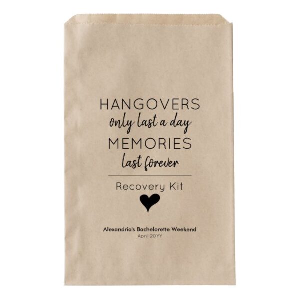 Modern Hangover Relief Recovery Kit Wedding Favor Bag