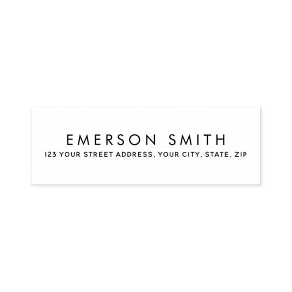 Modern minimalist elegant return address self-inking stamp
