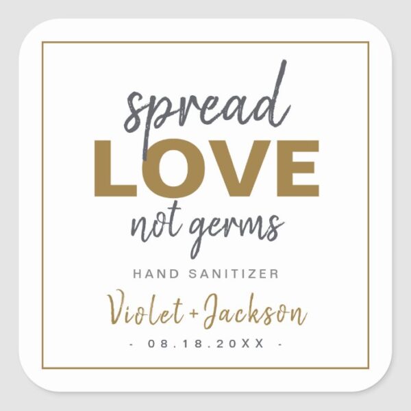 Modern Minimalist Script Spread Love Wedding Favor Square Sticker