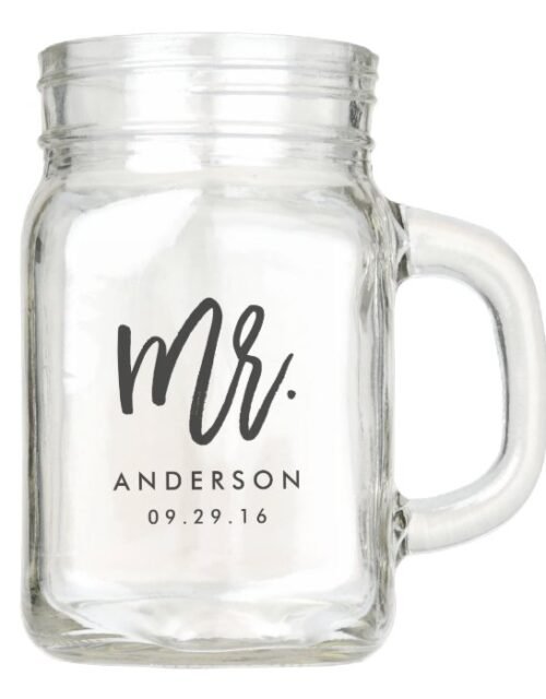 Modern Mr. Wedding Mason Jar