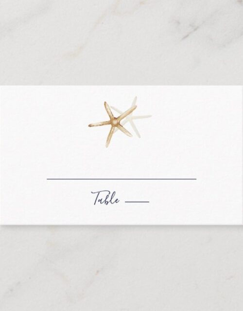 Modern Nautical | Starfish Flat Wedding Place Card