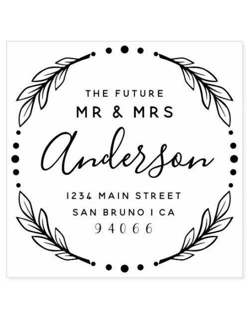 Modern Stylish Future Mr & Mrs Return Address Self-inking Stamp