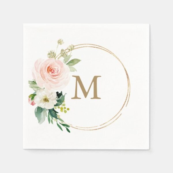 Monogram Wedding Napkin Cocktail Napkin