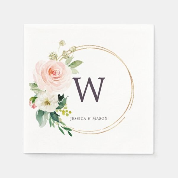 Monogram Wedding Napkin Cocktail Napkins