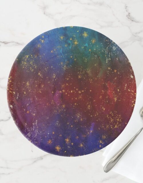 Moody Ombre | Psychedelic Grunge Gold Stardust Cake Stand