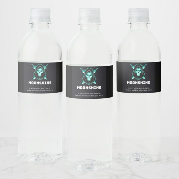 Moonshine Water Bottle Label