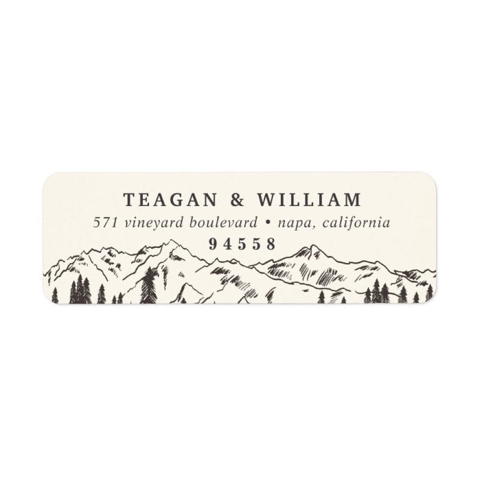 Mountain Sketch Return Address Label