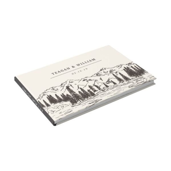 Mountain Sketch Wedding Guest Book