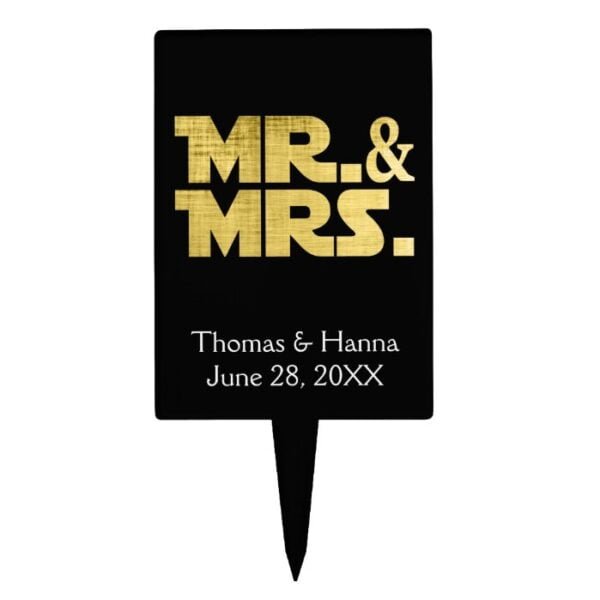 Mr and Mrs Wedding Cake Topper