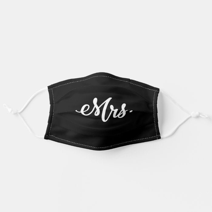 MR AND MRS WEDDING PARTY. ADULT CLOTH FACE MASK