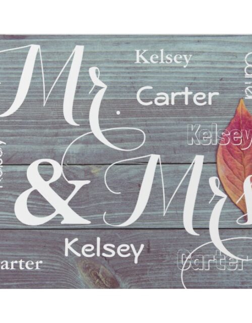 Mr & Mrs Wedding/Anniversary Personalized Names Wrapping Paper