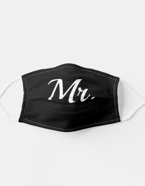 Mr. Wedding Party Black and White Cloth Face Mask