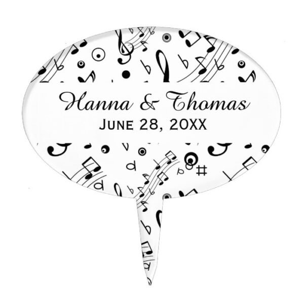 Music Notes Musical Wedding Cake Topper