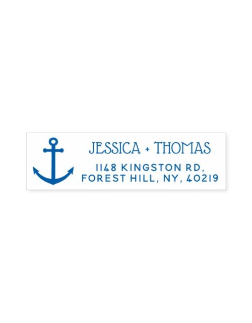 Nautical Anchor Custom Name & Address Self-inking Stamp