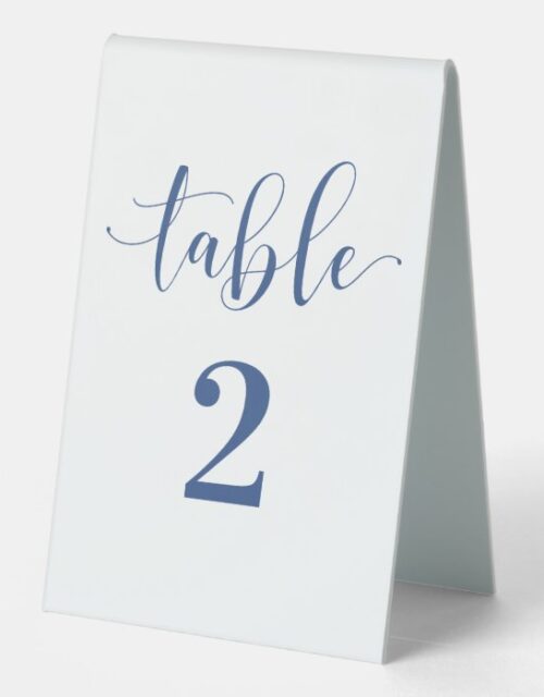 Navy Blue Wedding Table Number Table Tent Sign