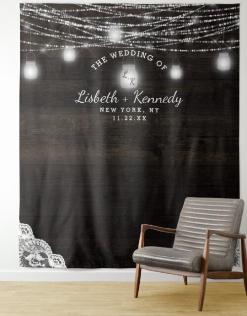 Oak Ridge Rustic Wood Wedding Photo Booth Backdrop