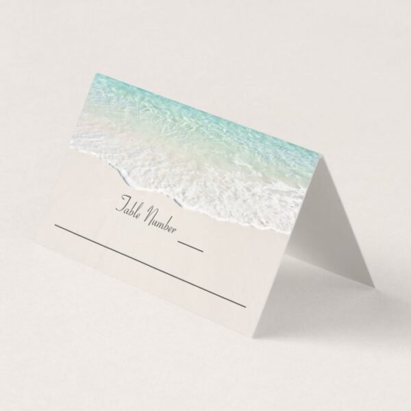 Ocean Shoreline Beach Reception Place Card