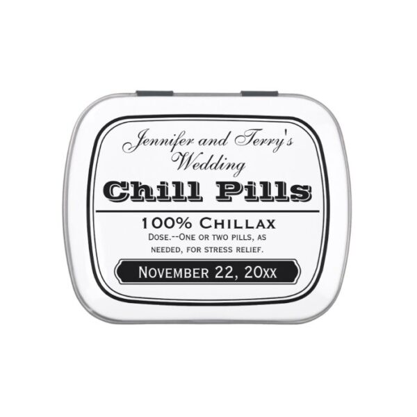 Old Medicine Labels Wedding Favors Chill Pill Tin