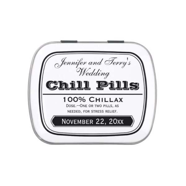 Old Medicine Labels Wedding Favors Chill Pill Tin