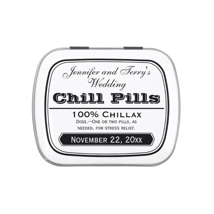 Old Medicine Labels Wedding Favors Chill Pill Tin