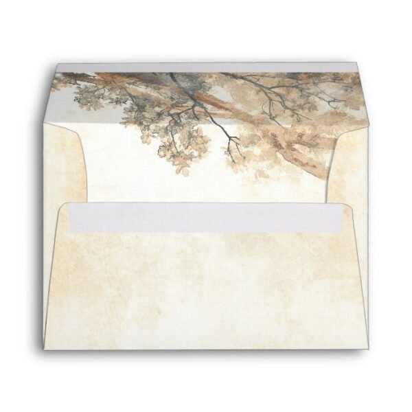 Old Oak Tree Branches Rustic Wedding Envelope