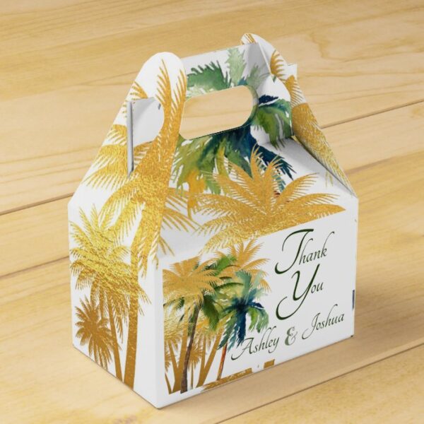 Palm Tree Beach Wedding Bridal Shower Favor Box