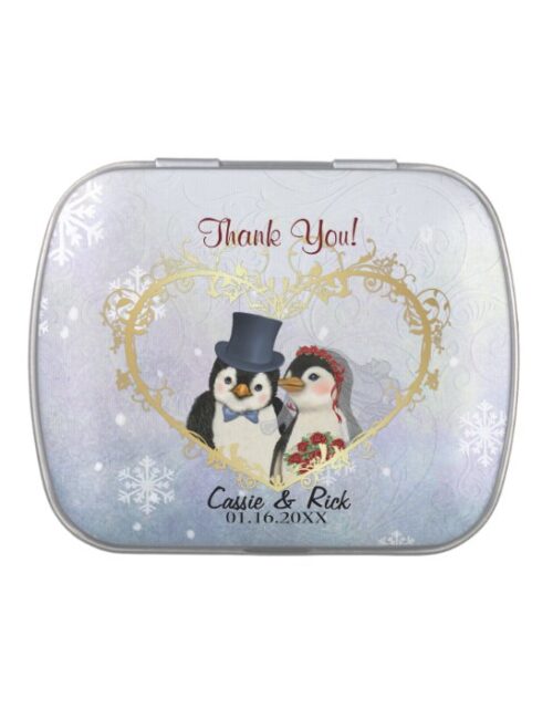 Penguin Wedding - Thank You Jelly Belly Candy Tin