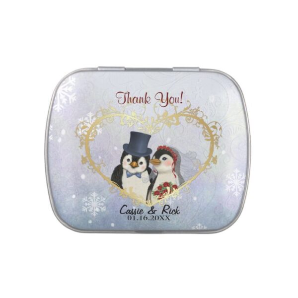 Penguin Wedding - Thank You Jelly Belly Candy Tin