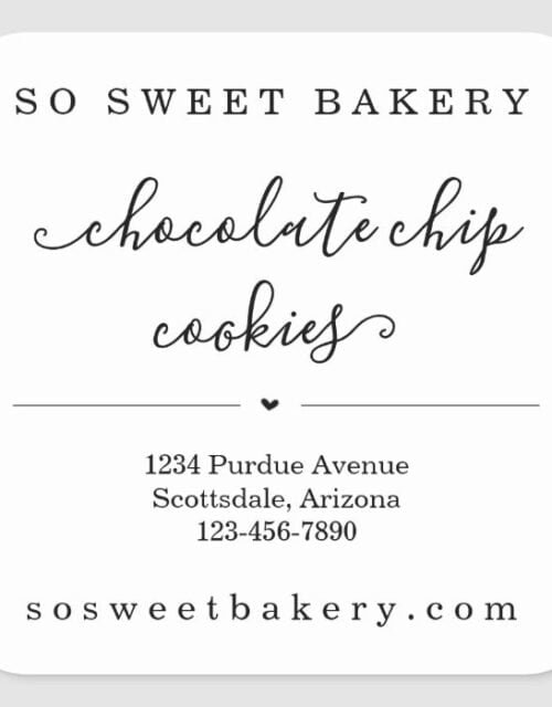 Personalized Bakery Food Sticker